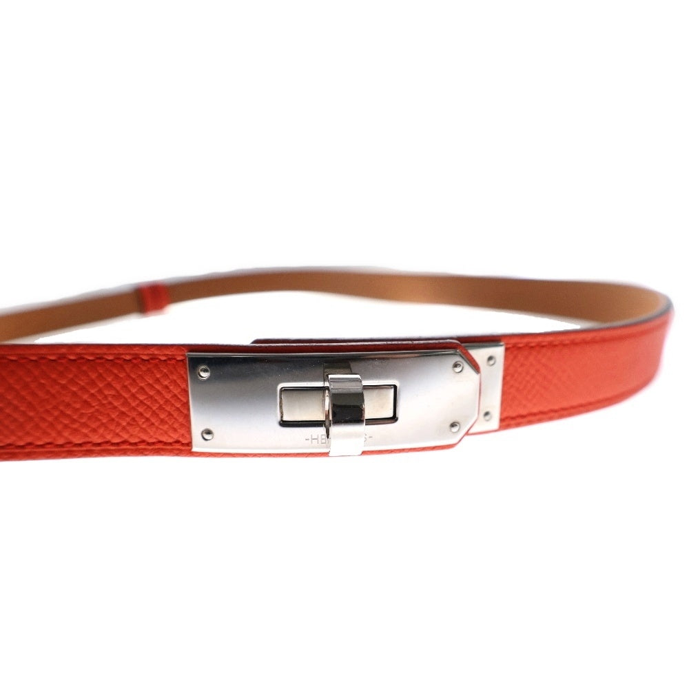 HERMES(エルメス) ケリーベルト オレンジ エプソン レザー T刻印 シルバー金具