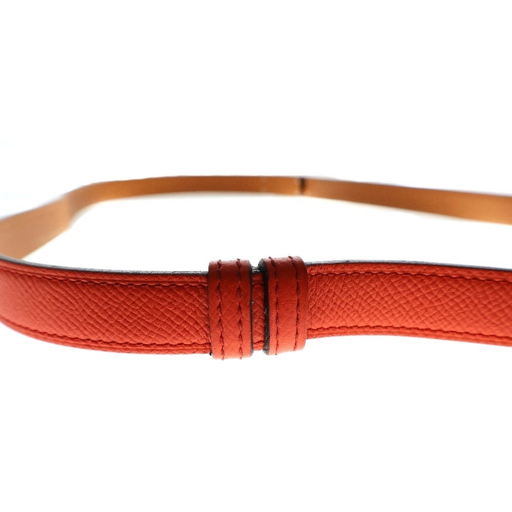 HERMES(エルメス) ケリーベルト オレンジ エプソン レザー T刻印 シルバー金具