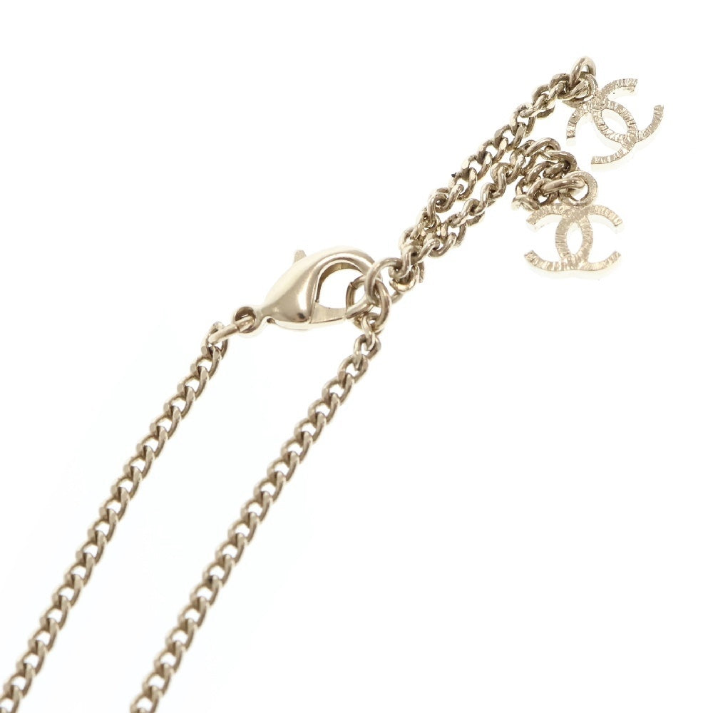 CHANEL(シャネル) カメリア フェイクパール×ラインストーン ネックレス ペンダント シャンパンゴールド ネックレス GP A14V