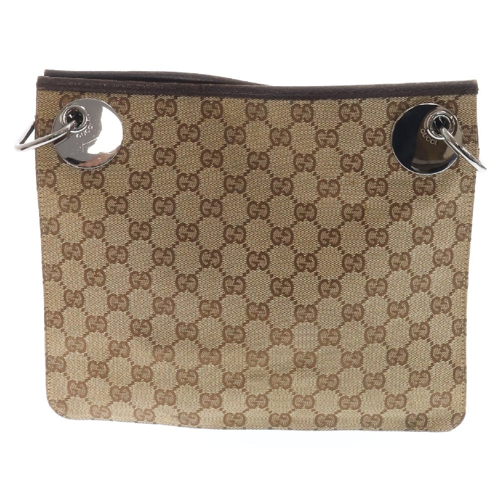 GUCCI(グッチ) GGキャンバス ショルダーバッグ ベージュ×ブラウン シルバー 120841