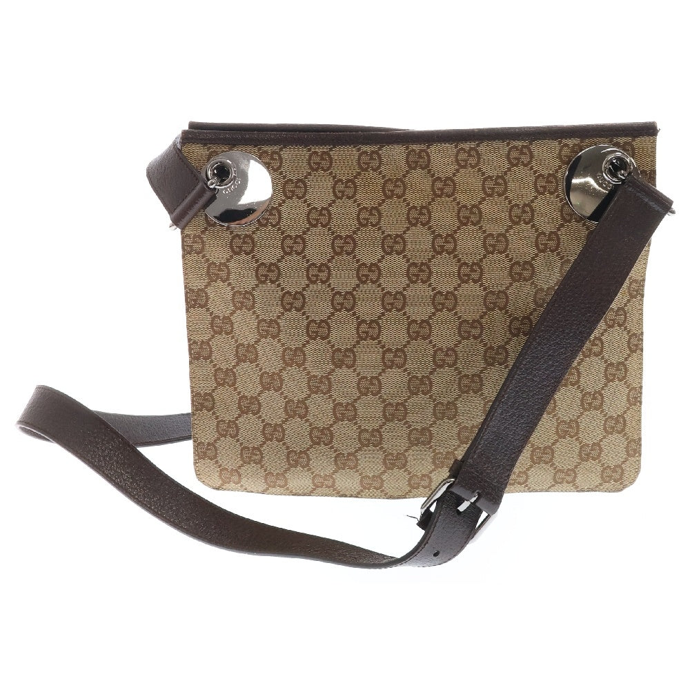 GUCCI(グッチ) GGキャンバス ショルダーバッグ ベージュ×ブラウン シルバー 120841