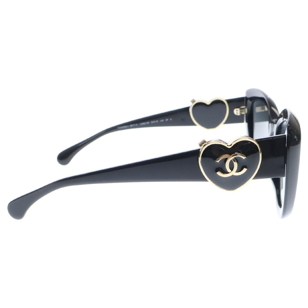 CHANEL(シャネル) ココマーク スクエアシェイプ サングラス テンプルミラー ブラック アセテート アイウェア 5517-A