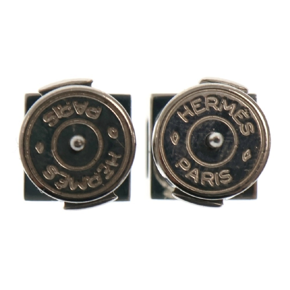 HERMES(エルメス) Hキューブ ピアス グリーン メタル シルバー金具 アクセサリー