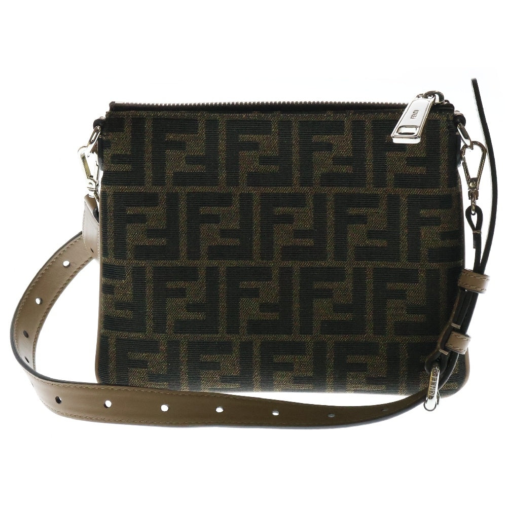 FENDI(フェンディ) ズッカ アフターバッグ ブラウン キャンバス×レザー ショルダーバッグ 7N0146