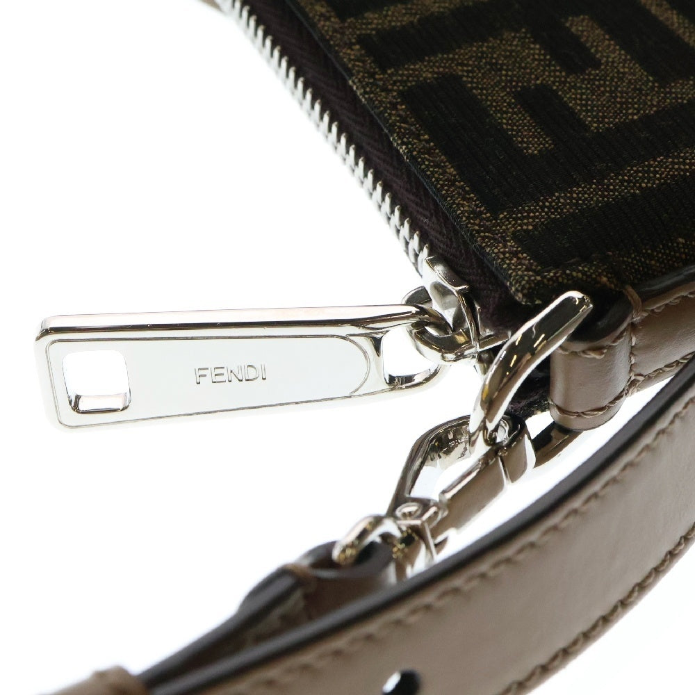 FENDI(フェンディ) ズッカ アフターバッグ ブラウン キャンバス×レザー ショルダーバッグ 7N0146