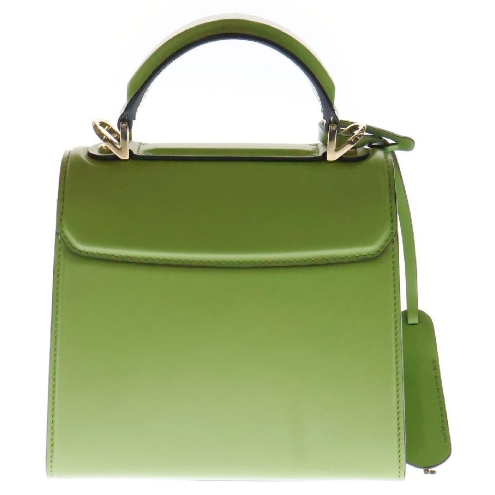 Salvatore Ferragamo(サルヴァトーレ フェラガモ) Boxyz ボクシィズ ガンチーニ 2wayバッグ トップハンドル グリーン レザー 21H647