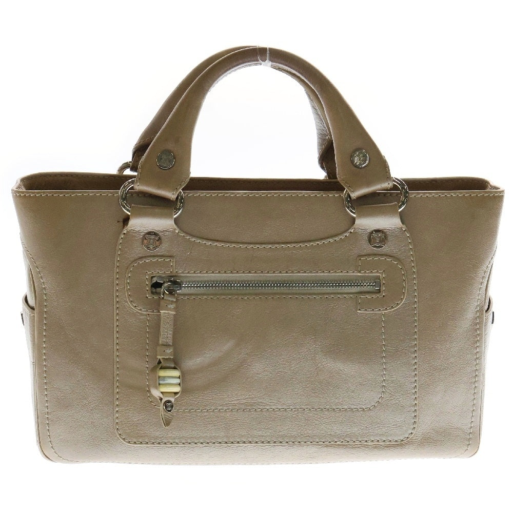 CELINE(セリーヌ) ハンドバッグ ブギーバッグ メタリックベージュ レザー ヴィンテージ