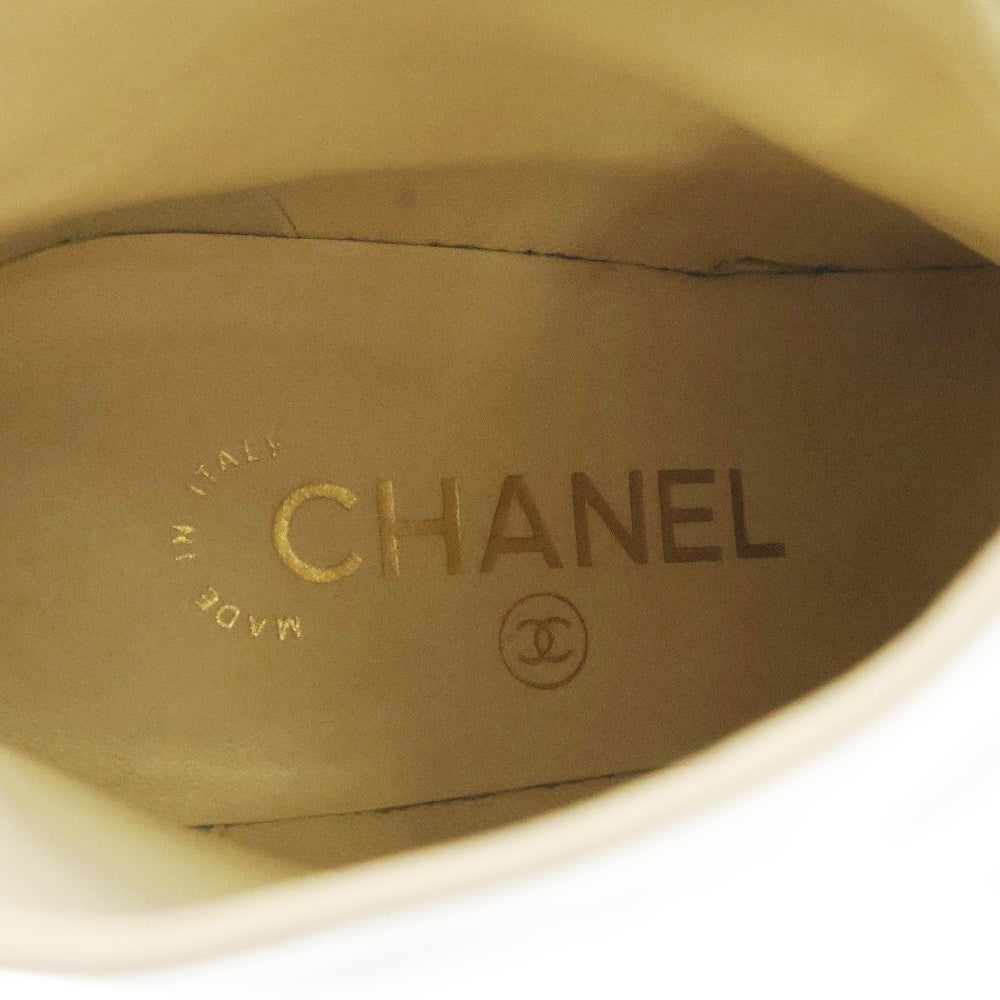 CHANEL(シャネル) ココマーク ショートブーツ バイカラー アイボリー×ブラック