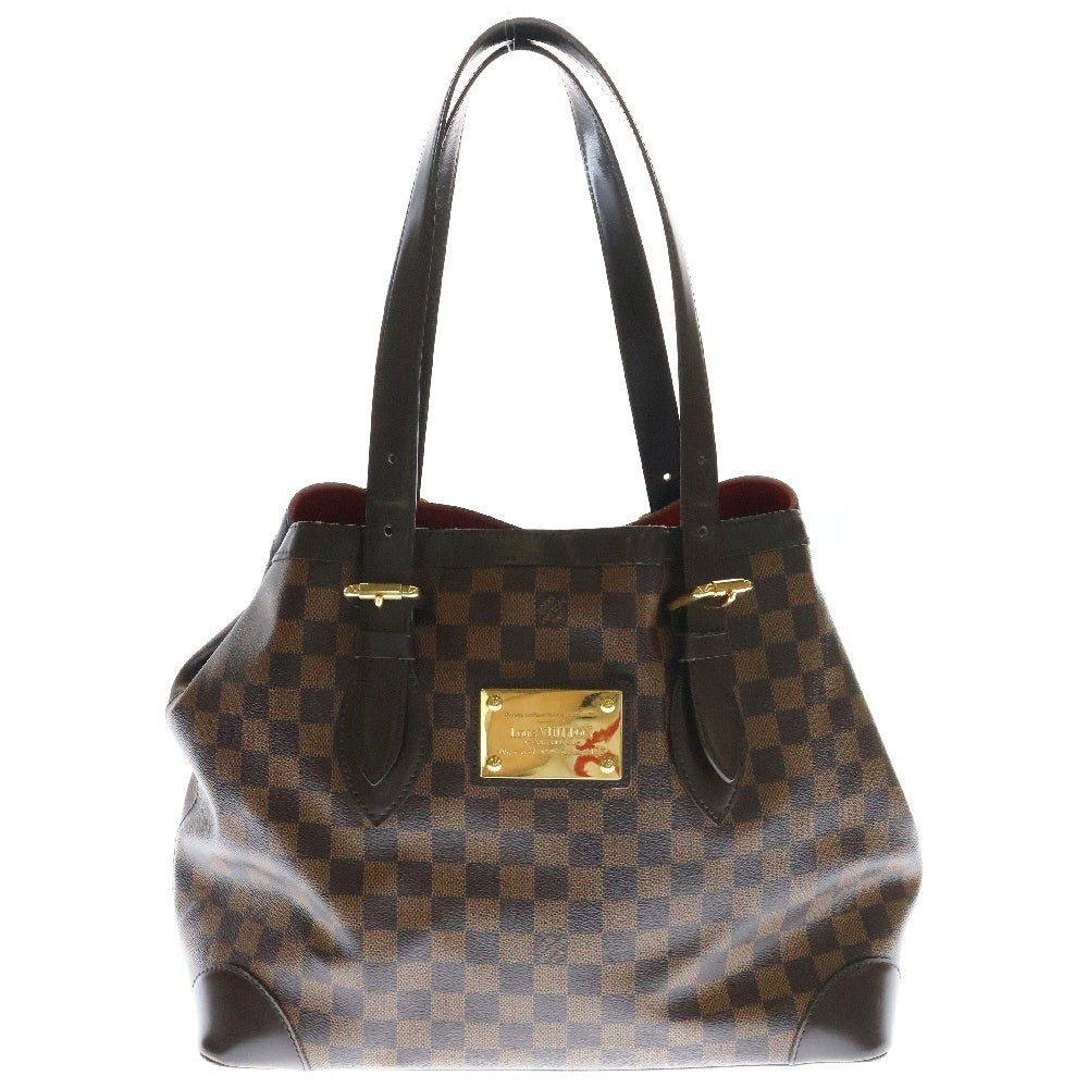 LOUIS VUITTON(ルイヴィトン) ダミエ ハムステッドMM レザー トートバッグ ブラウン レディース N51204
