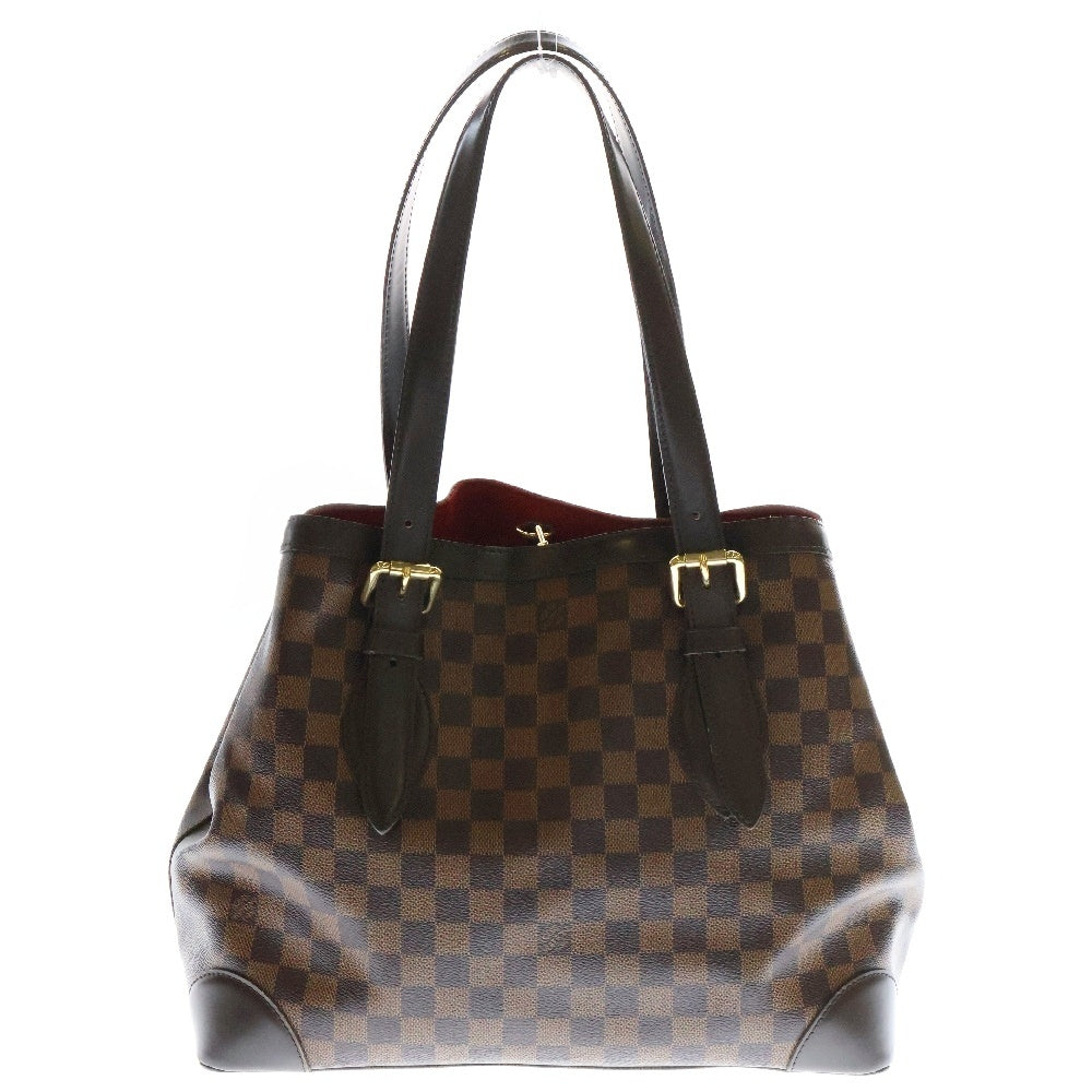 LOUIS VUITTON(ルイヴィトン) ダミエ ハムステッドMM レザー トートバッグ ブラウン レディース N51204