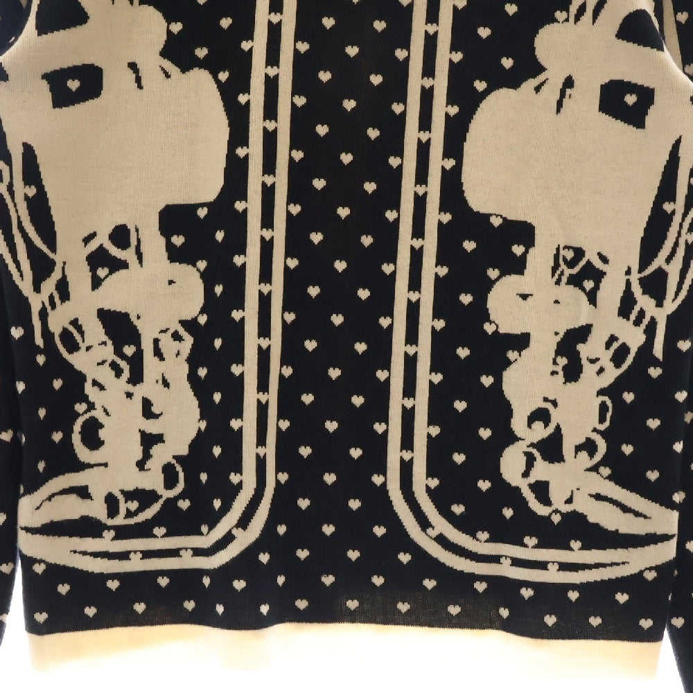 HERMES(エルメス) BRIDES de GALA カーディガン トップス ブラック 総柄 カシミヤ×シルク #36 レディース