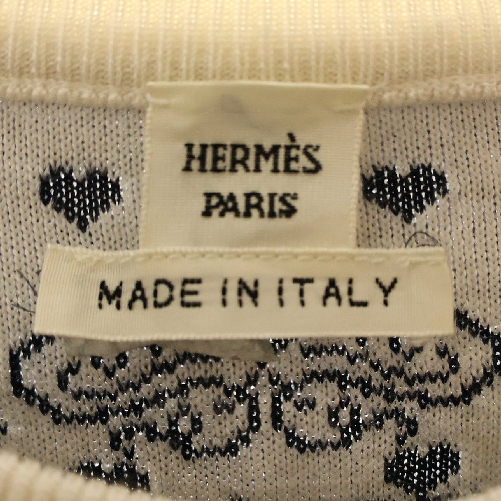 HERMES(エルメス) BRIDES de GALA カーディガン トップス ブラック 総柄 カシミヤ×シルク #36 レディース