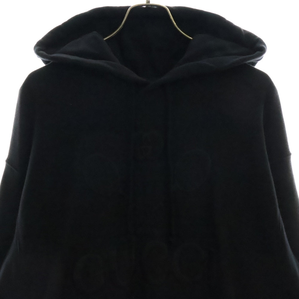 GUCCI(グッチ) フロントロゴ テニス刺繍 スウェット プルオーバーパーカー ブラック 560502 XJBCQ