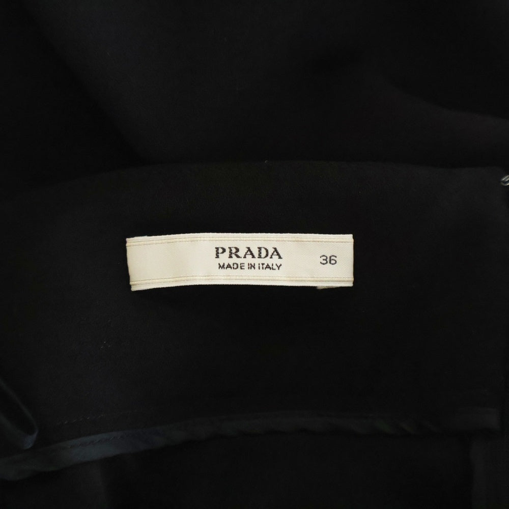 PRADA(プラダ) アセテート バックジップ ミディ丈スカート レディース ブラック APD1 2009