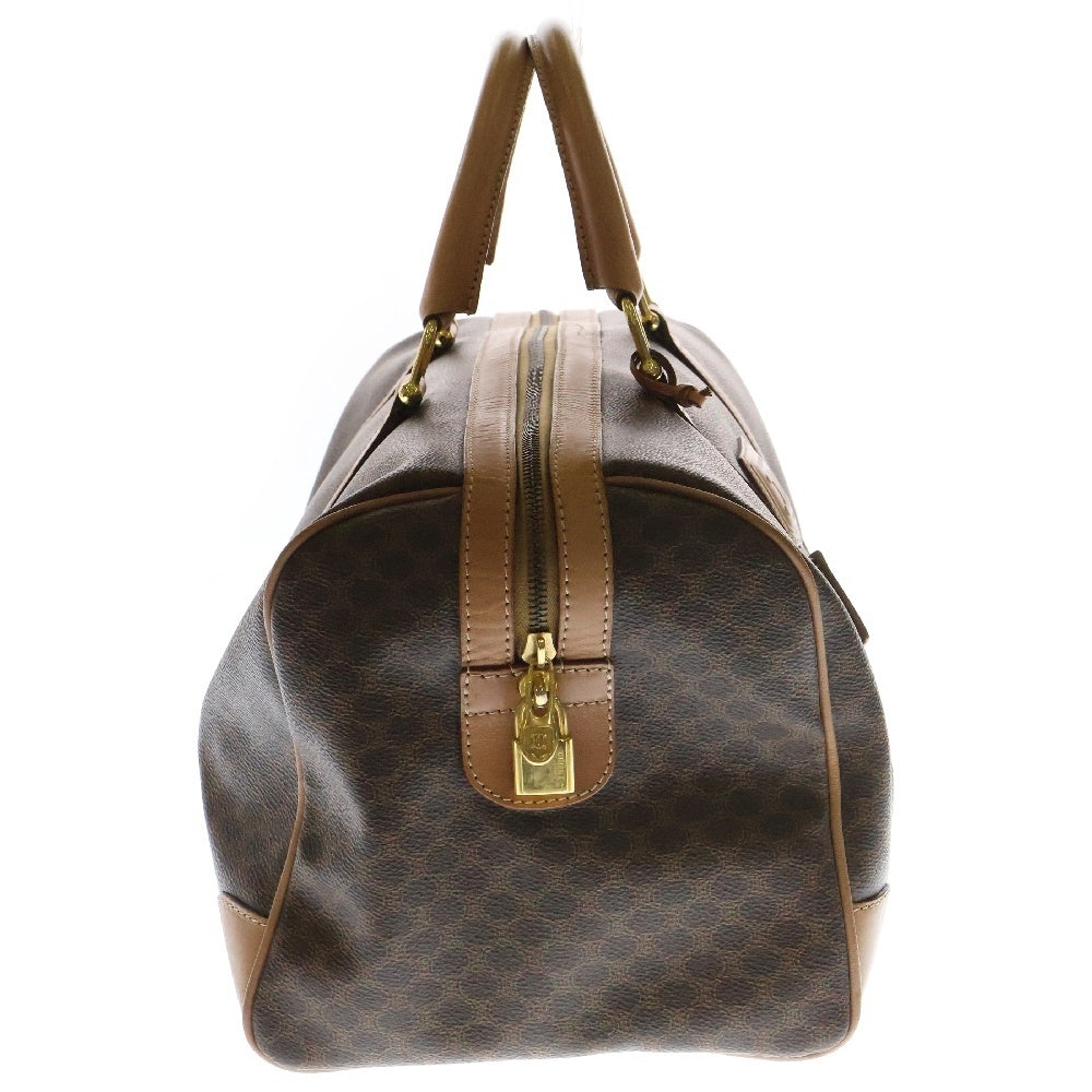 CELINE(セリーヌ) マカダム ボストンバッグ PVC×レザー ブラウン ハンドバッグ