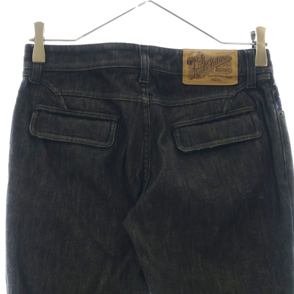 LOUIS VUITTON(ルイヴィトン) モノグラム ステッチ切替 クロップドデニム グレー×マルチ レディース RW111W WOPA02DAZ