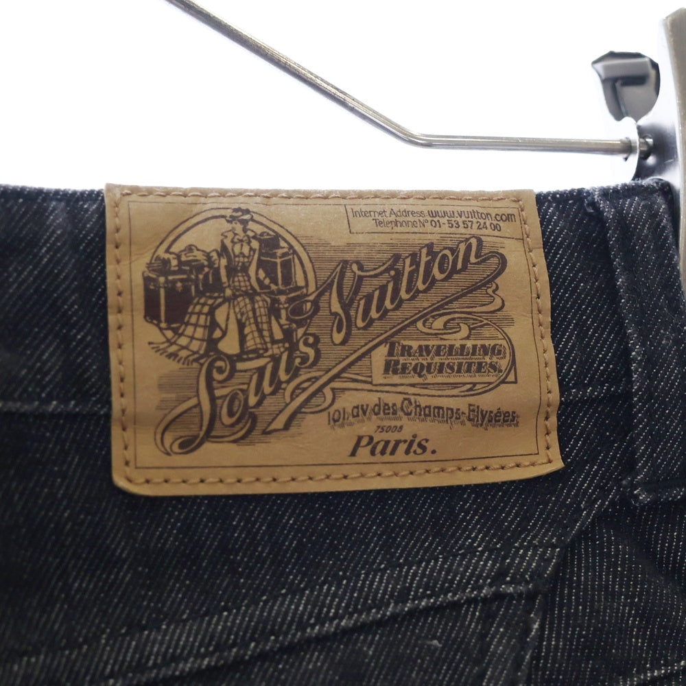 LOUIS VUITTON(ルイヴィトン) モノグラム ステッチ切替 クロップドデニム グレー×マルチ レディース RW111W WOPA02DAZ