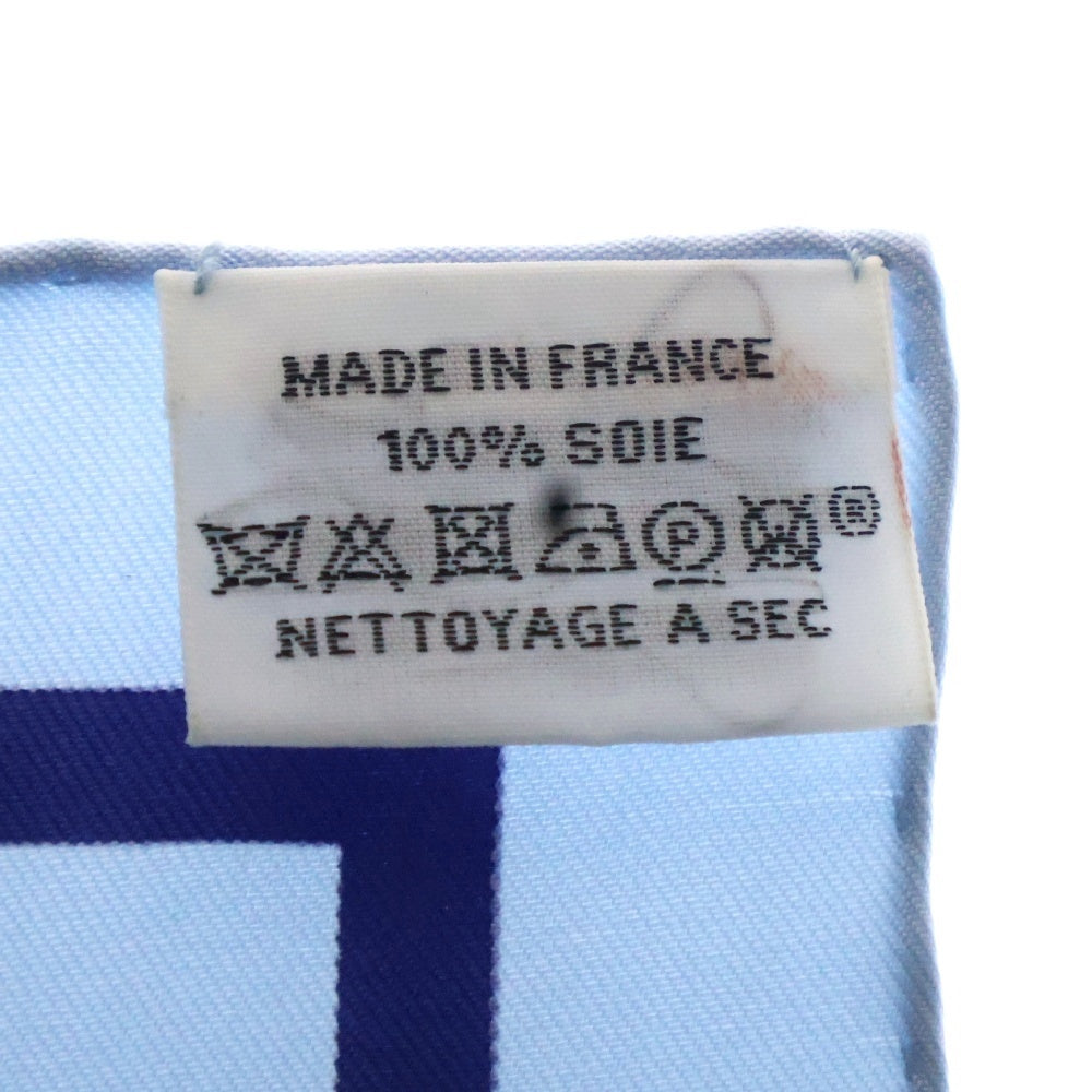 HERMES(エルメス) カレ90 CALE CHE ELASTIQE カレーシュ エラスティック ブルー シルク スカーフ