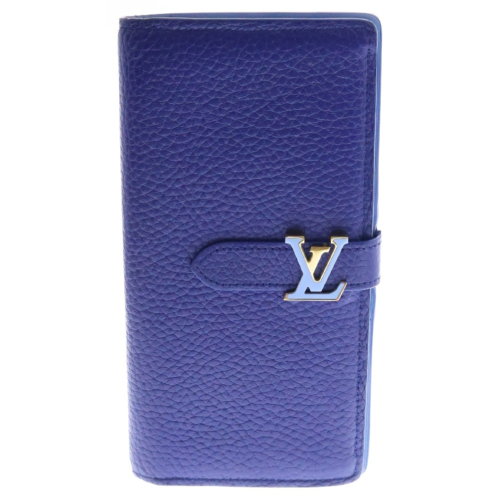 LOUIS VUITTON(ルイヴィトン) LV ヴェルティカル・ウォレット トリヨン ロングウォレット カードケース 二つ折り財布 ブルー ゴールド金具 M82441