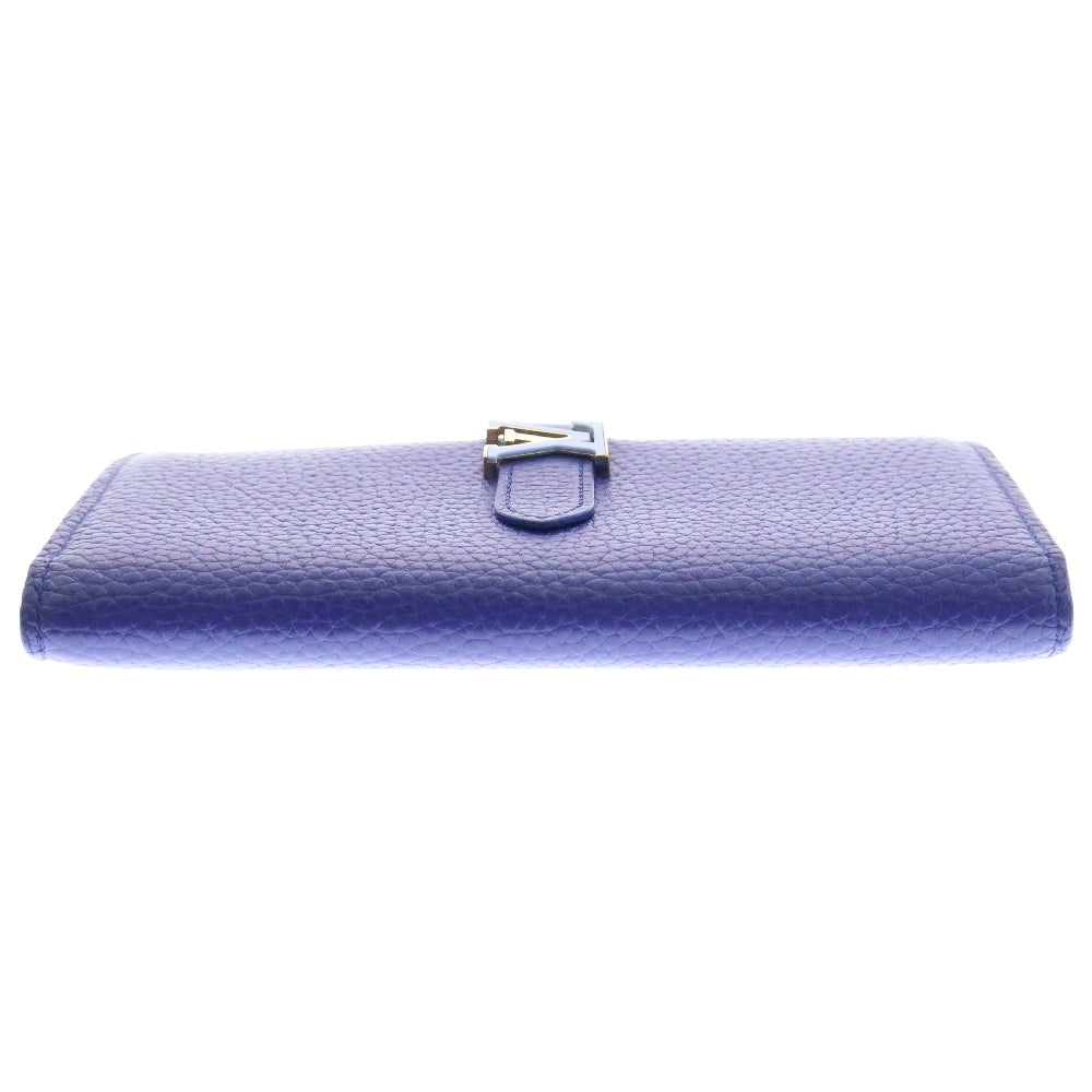 LOUIS VUITTON(ルイヴィトン) LV ヴェルティカル・ウォレット トリヨン ロングウォレット カードケース 二つ折り財布 ブルー ゴールド金具 M82441