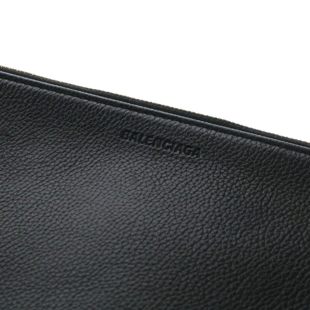 BALENCIAGA(バレンシアガ) ロゴ クラッチバッグ セカンドバッグ ブラック レザー