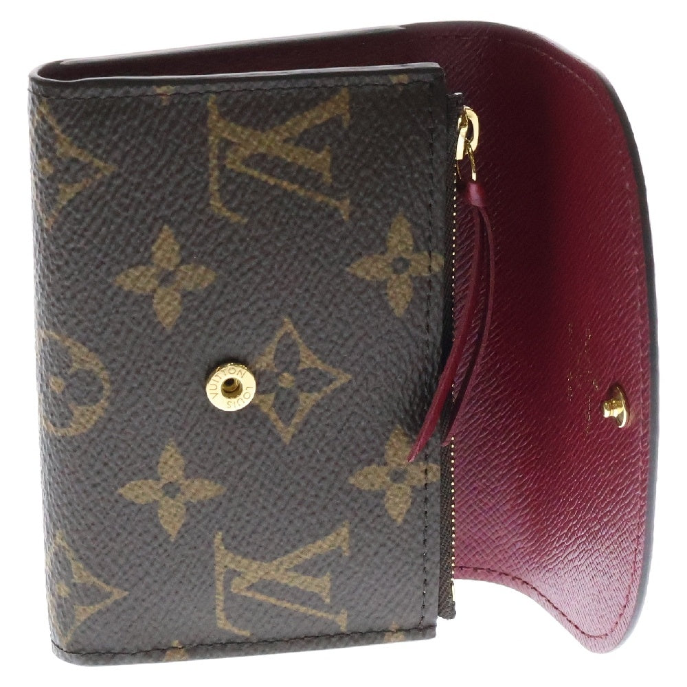 LOUIS VUITTON(ルイヴィトン) モノグラム ポルトモネ・ロザリ フューシャ 三つ折り財布 ブラウン RFID M41939