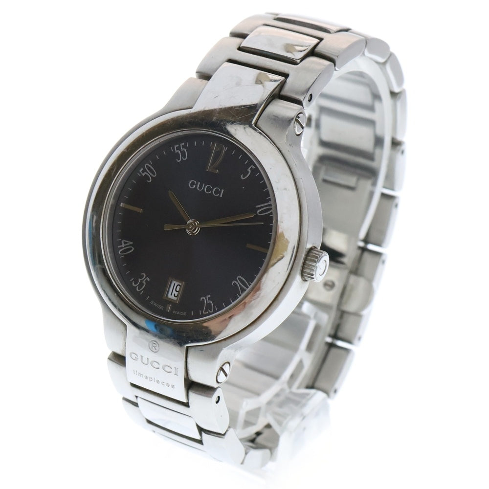 GUCCI(グッチ) ブラック文字盤 ステンレススチール ウォッチ 腕時計 シルバー SS/QZ 8900M