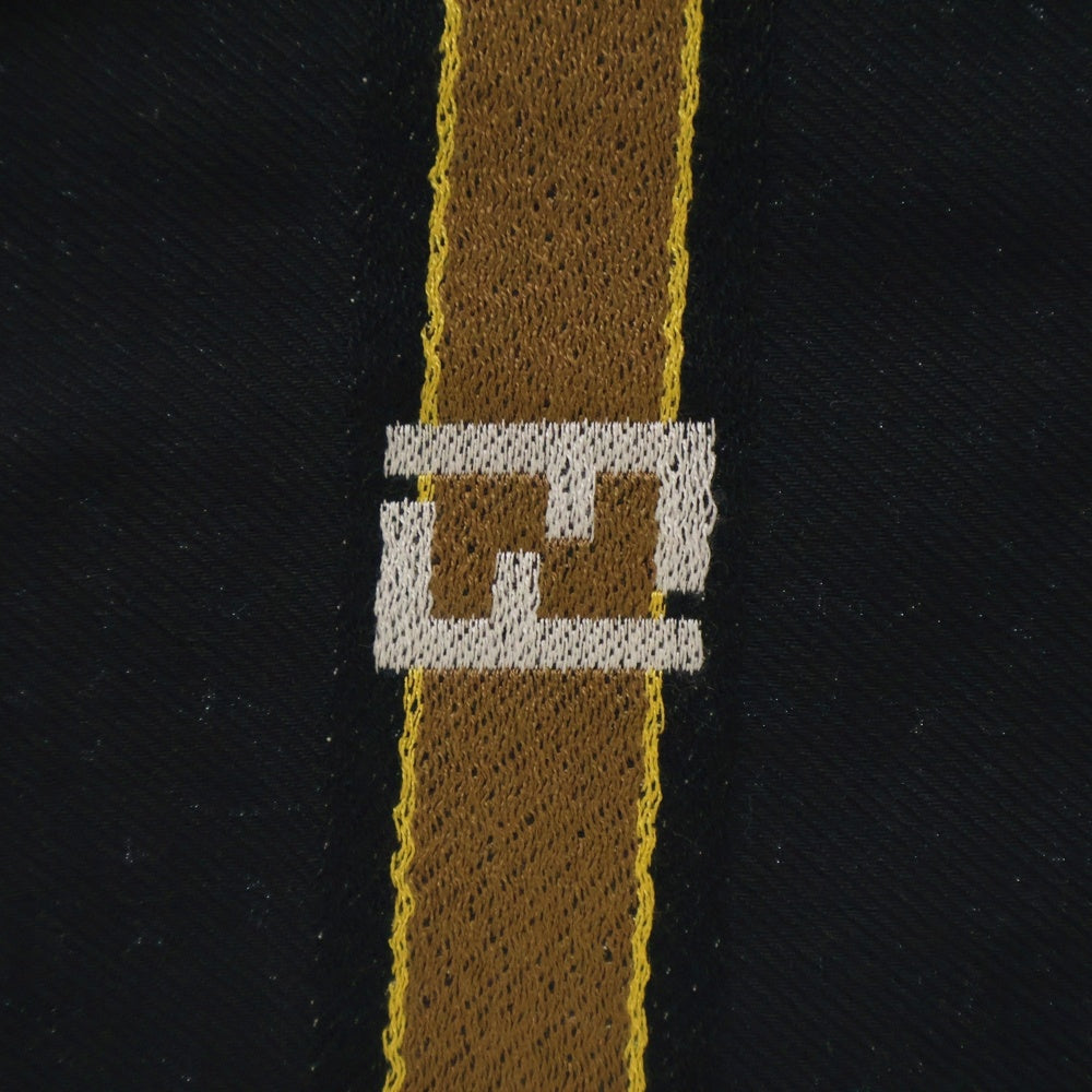 FENDI(フェンディ) ズッカ スカーフ ブラック シルク