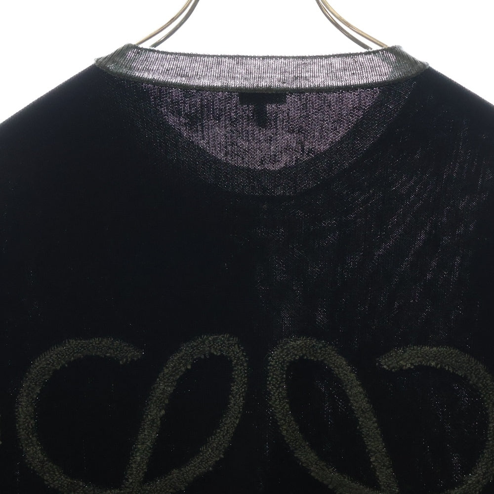 LOEWE(ロエベ) 22AW アナグラム ジャガード セーター 黒×グレー コットン リネン H526Y14KAS