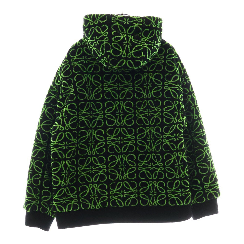 LOEWE(ロエベ) 22AW アナグラム フリースジャケット アウター ブラック×グリーン ウール #S H526Y52J01