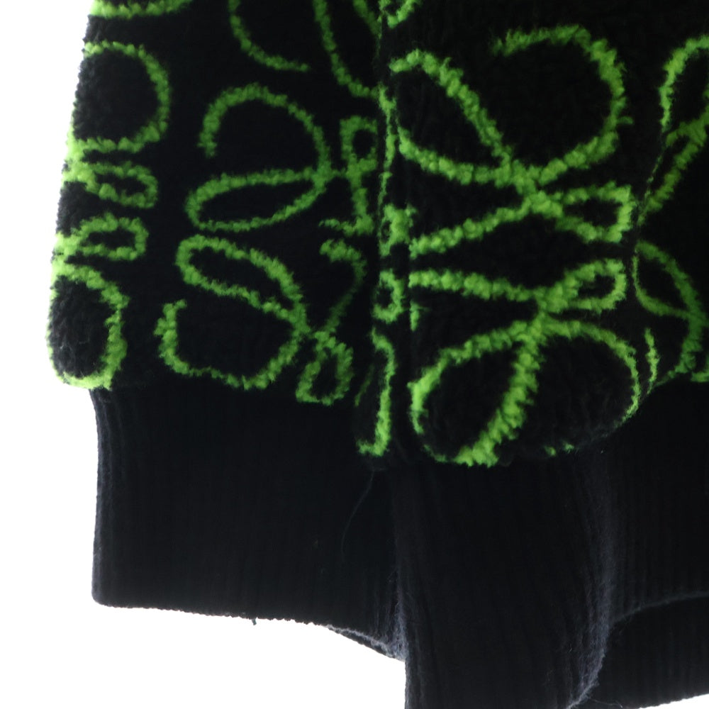 LOEWE(ロエベ) 22AW アナグラム フリースジャケット アウター ブラック×グリーン ウール #S H526Y52J01
