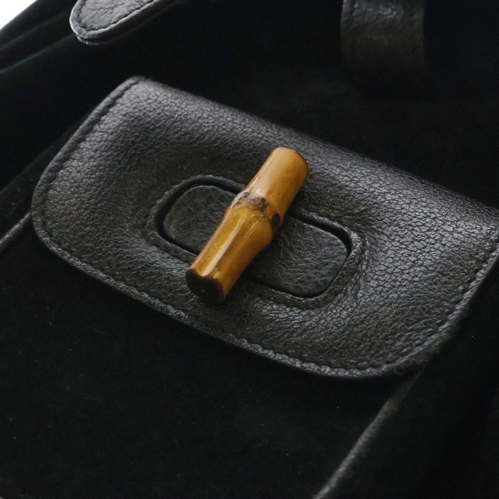 GUCCI(グッチ) バンブー ミニバックパック ミニリュックサック ブラック スエード×レザー ゴールド金具 003.1705.0030