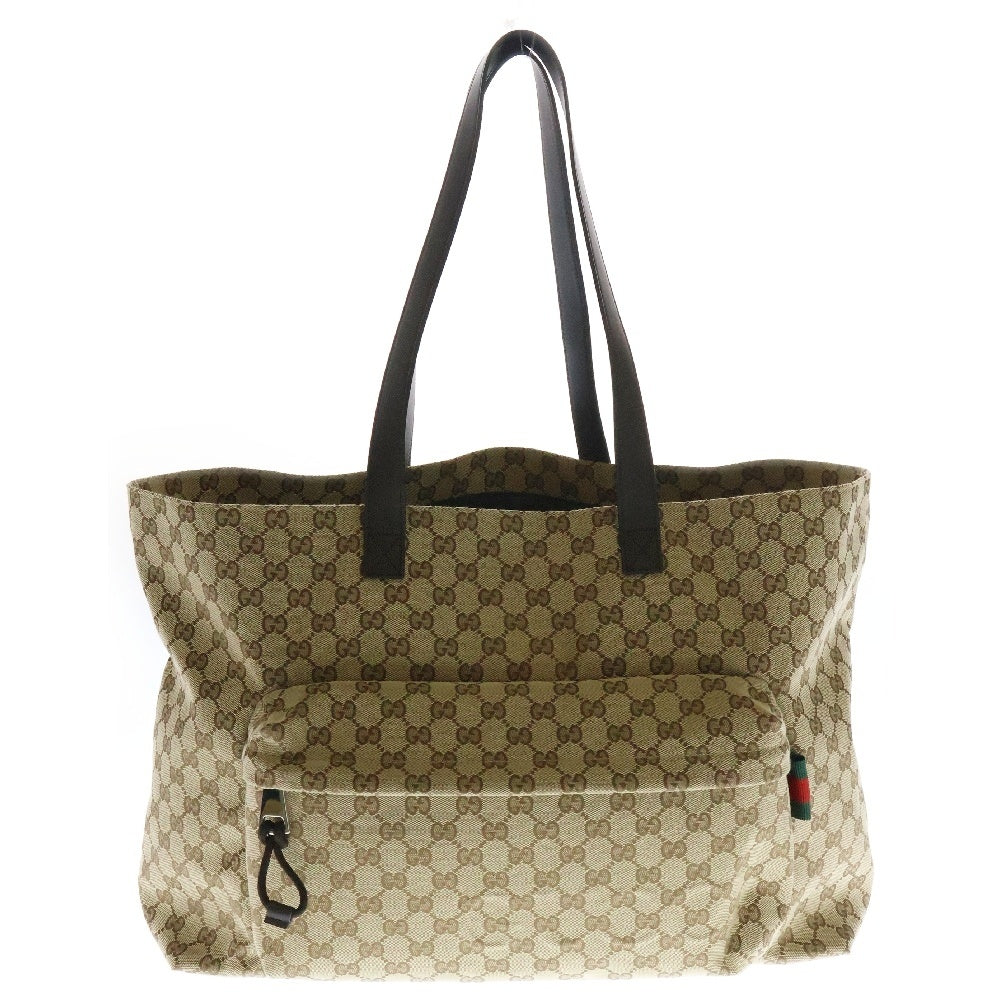 GUCCI(グッチ) GGキャンバス ラージ トートバッグ ブラウン 802166
