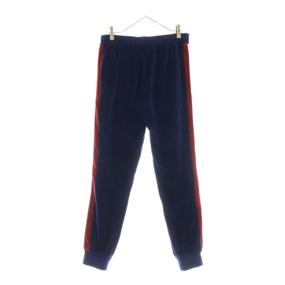 GUCCI(グッチ) サイドライン ベロア トラックパンツ ネイビー 547884