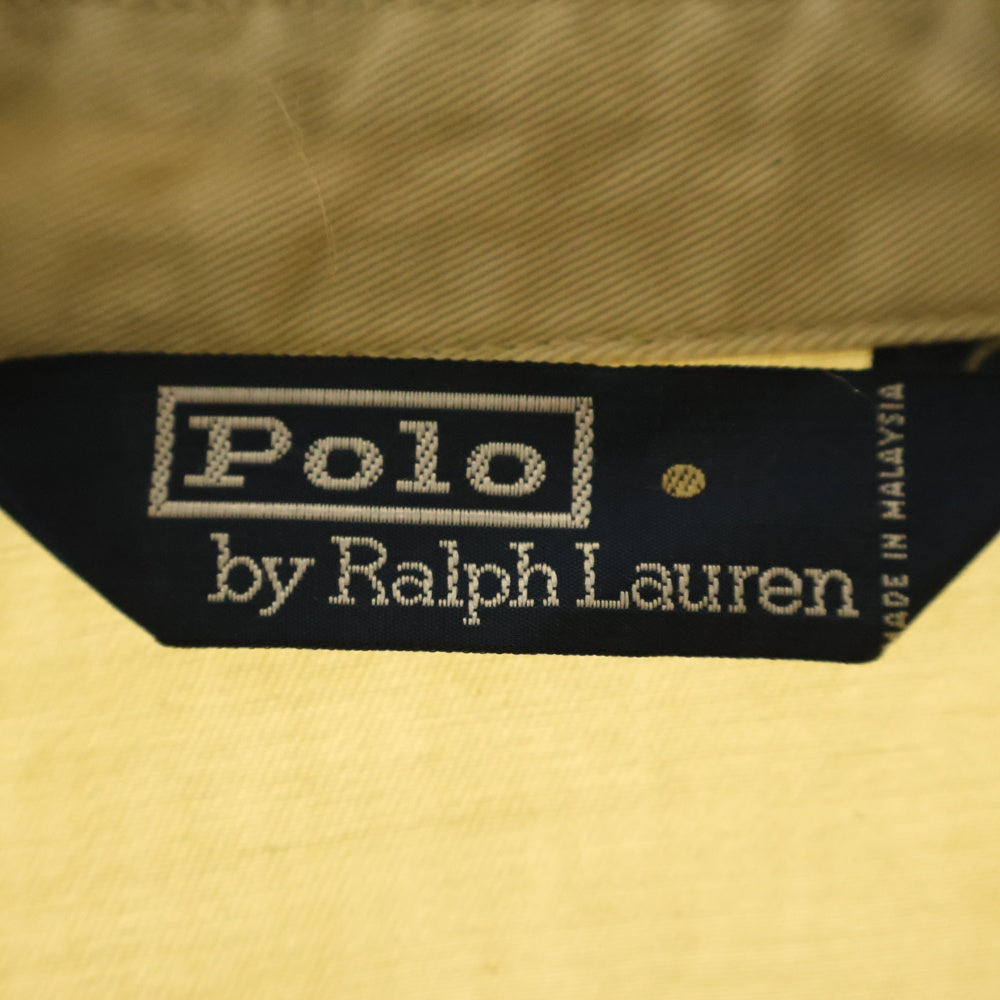 RALPH LAUREN(ラルフローレン) デニムジッパーブルゾンジャケット スウィングトップ ゴールド金具 コットン ベージュ