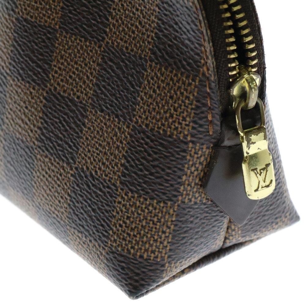 LOUIS VUITTON(ルイヴィトン) ダミエ ポシェットコスメティック ポーチ ケース 小物入れ ブラウン ゴールド金具 N47516