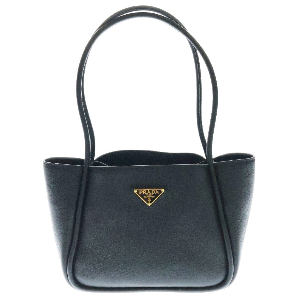 PRADA(プラダ) トライアングルロゴ ミニ トートバッグ ブラック グレインレザー 1BG539