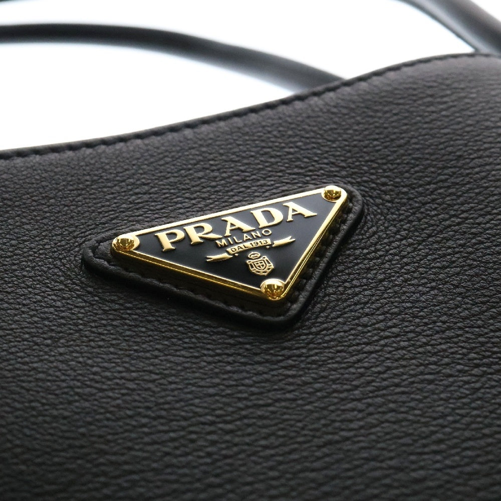 PRADA(プラダ) トライアングルロゴ ミニ トートバッグ ブラック グレインレザー 1BG539