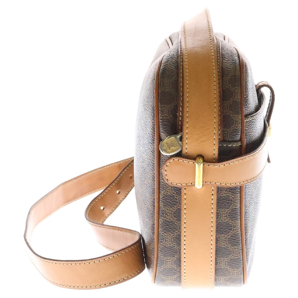 CELINE(セリーヌ) マカダム ショルダーバッグ ブラウン PVCレザー ヴィンテージ