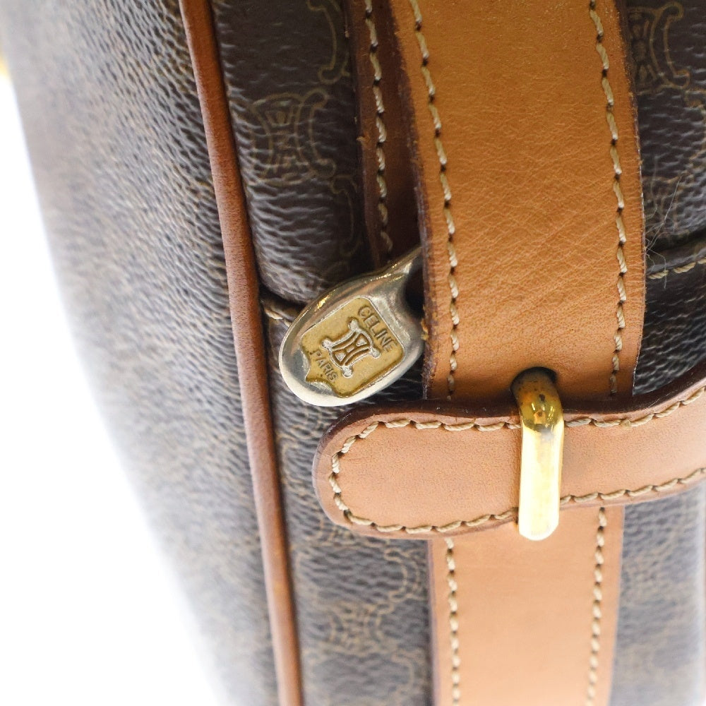 CELINE(セリーヌ) マカダム ショルダーバッグ ブラウン PVCレザー ヴィンテージ