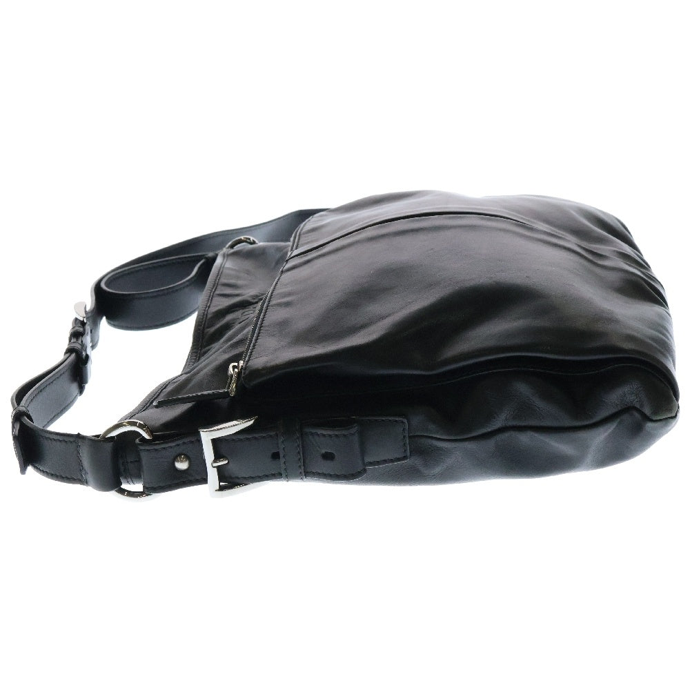 PRADA(プラダ) ショルダーバッグ 斜め掛けバッグ ブラック シルバー金具 レザー VA0802