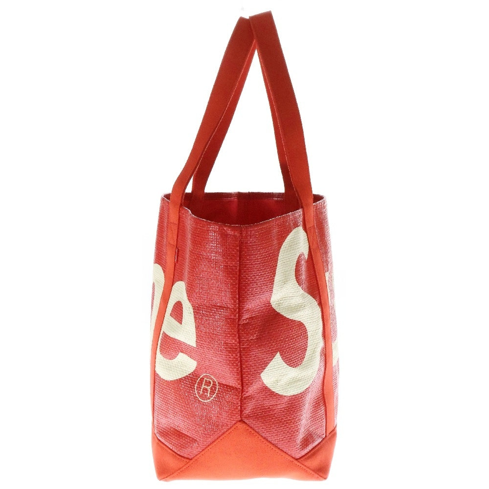 SUPREME(シュプリーム) 20SS Raffia Tote Bag ラフィアトートバッグ ビッグロゴ レッド
