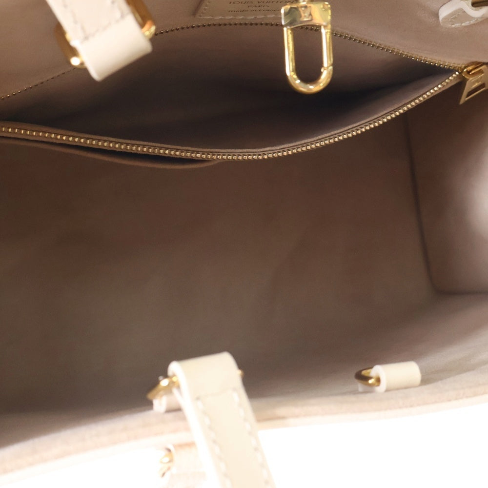 LOUIS VUITTON(ルイヴィトン) モノグラム アンプラント オンザゴーMM 2WAY レザー ハンドバッグ トートバッグ ベージュ×オレンジ レディース M21575