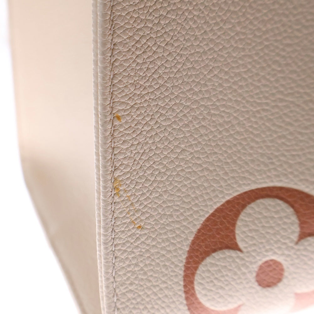 LOUIS VUITTON(ルイヴィトン) モノグラム アンプラント オンザゴーMM 2WAY レザー ハンドバッグ トートバッグ ベージュ×オレンジ レディース M21575