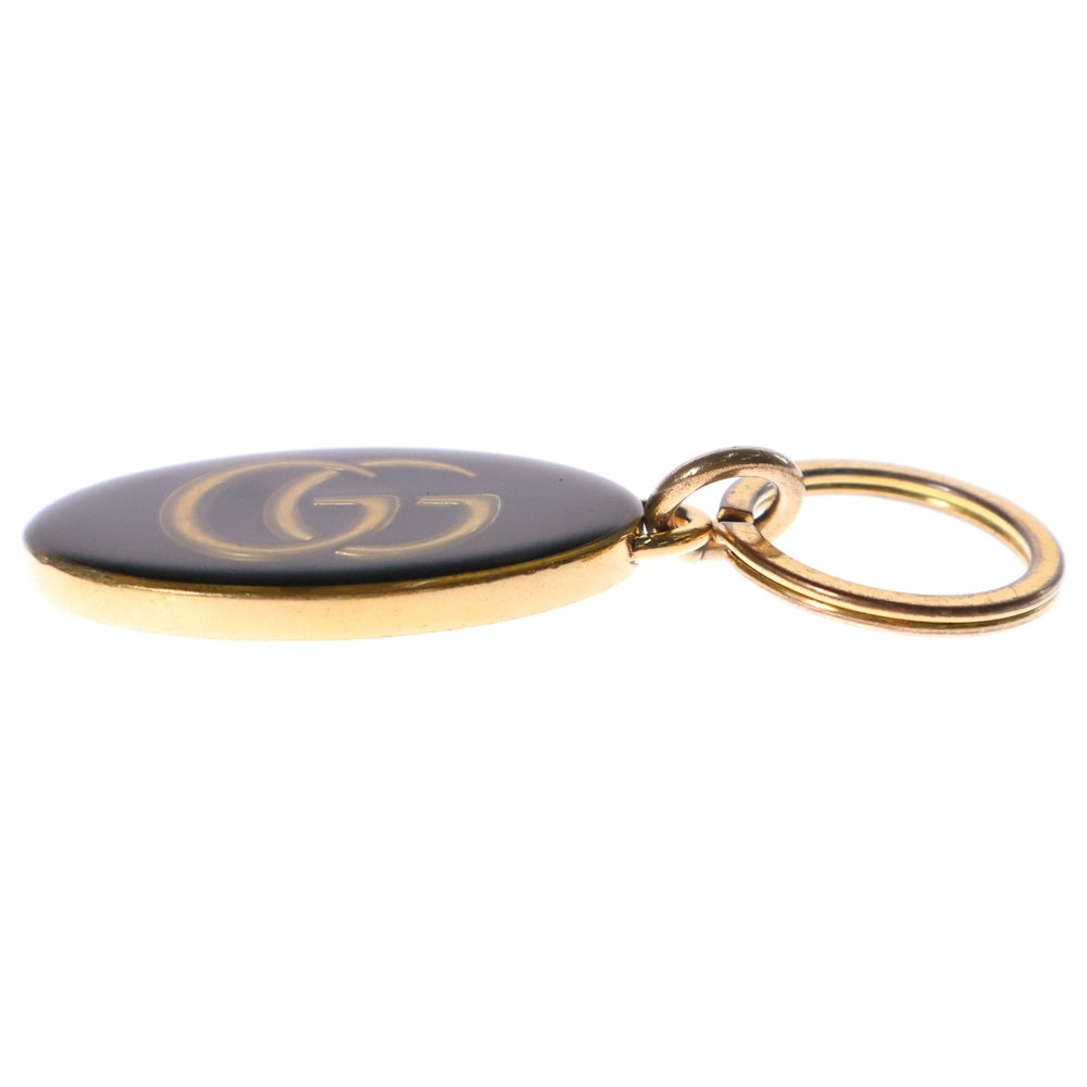 GUCCI(グッチ) GGマーモント キーリング バックチャーム ブラック×ゴールド