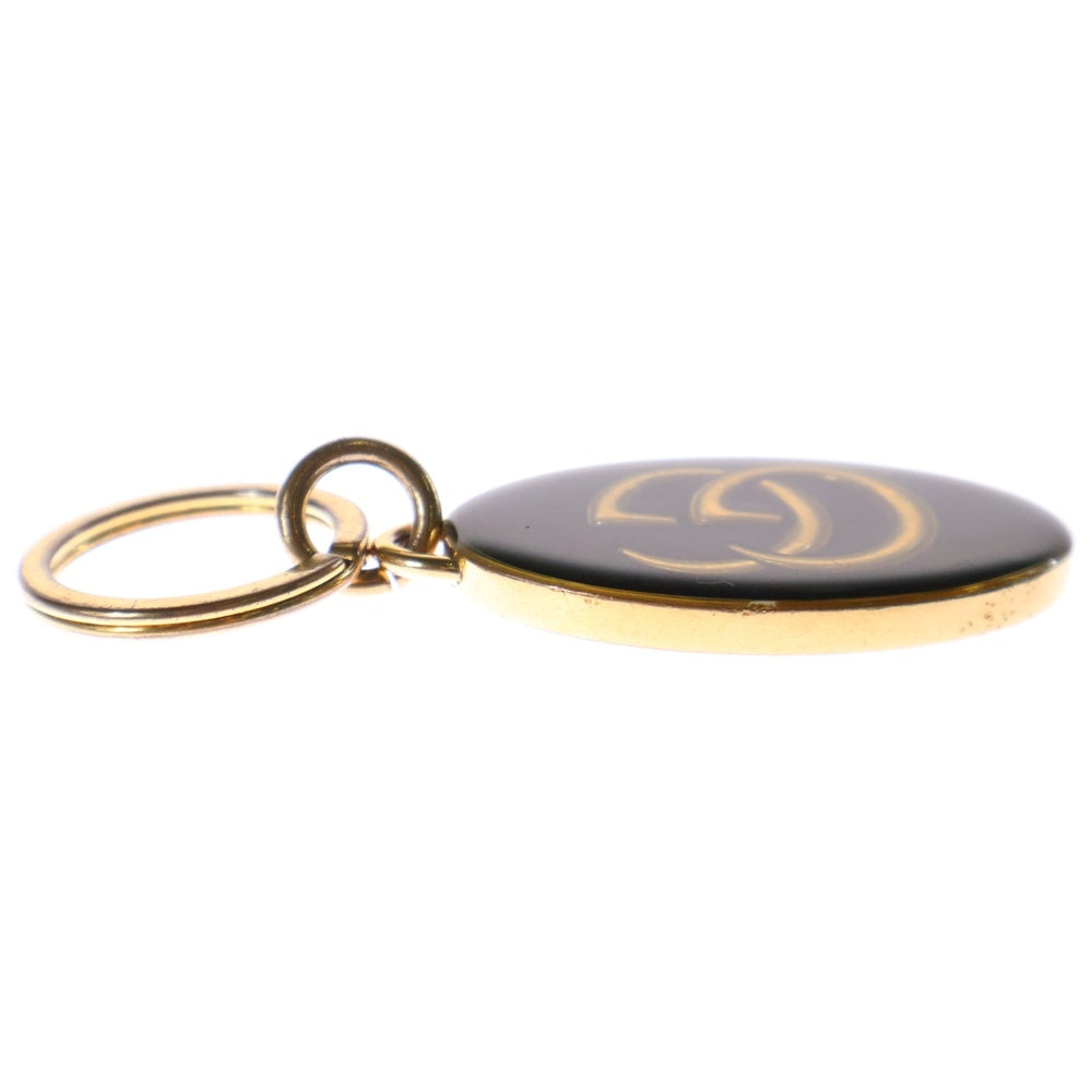 GUCCI(グッチ) GGマーモント キーリング バックチャーム ブラック×ゴールド