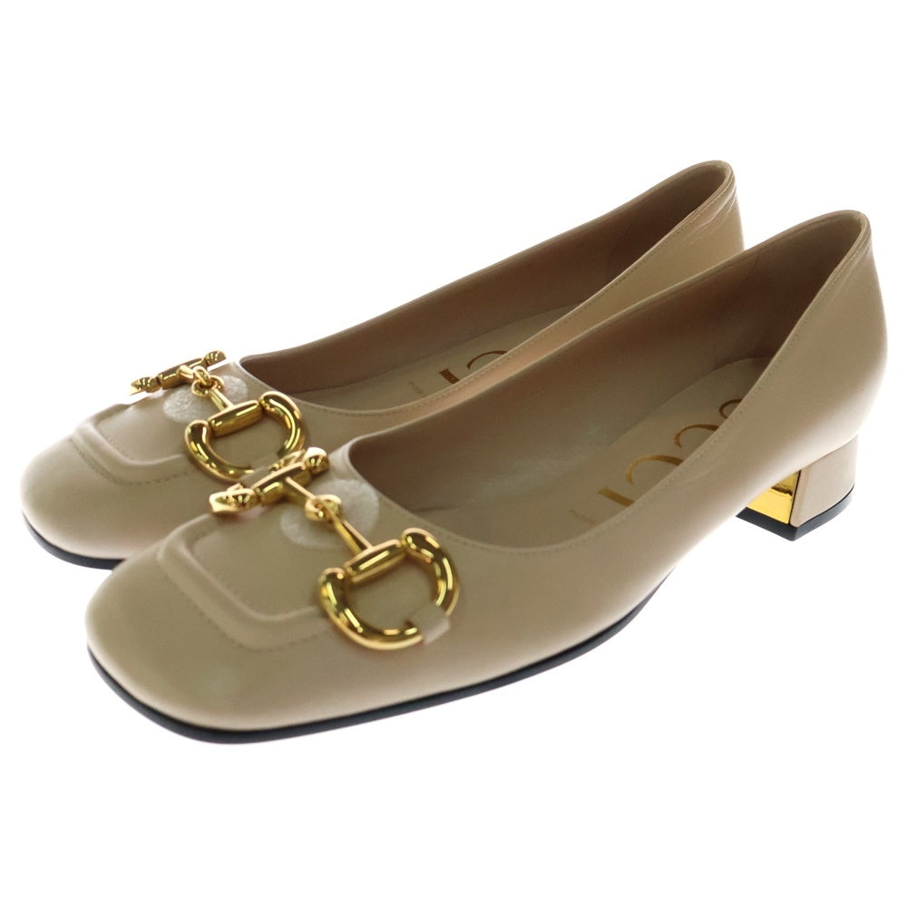 GUCCI(グッチ) ホースビット レザーパンプス レディース ベージュ 645600