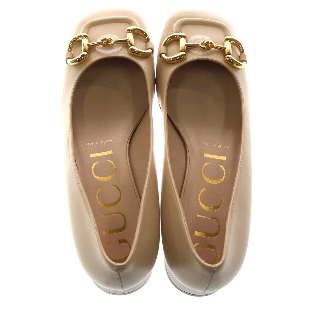 GUCCI(グッチ) ホースビット レザーパンプス レディース ベージュ 645600