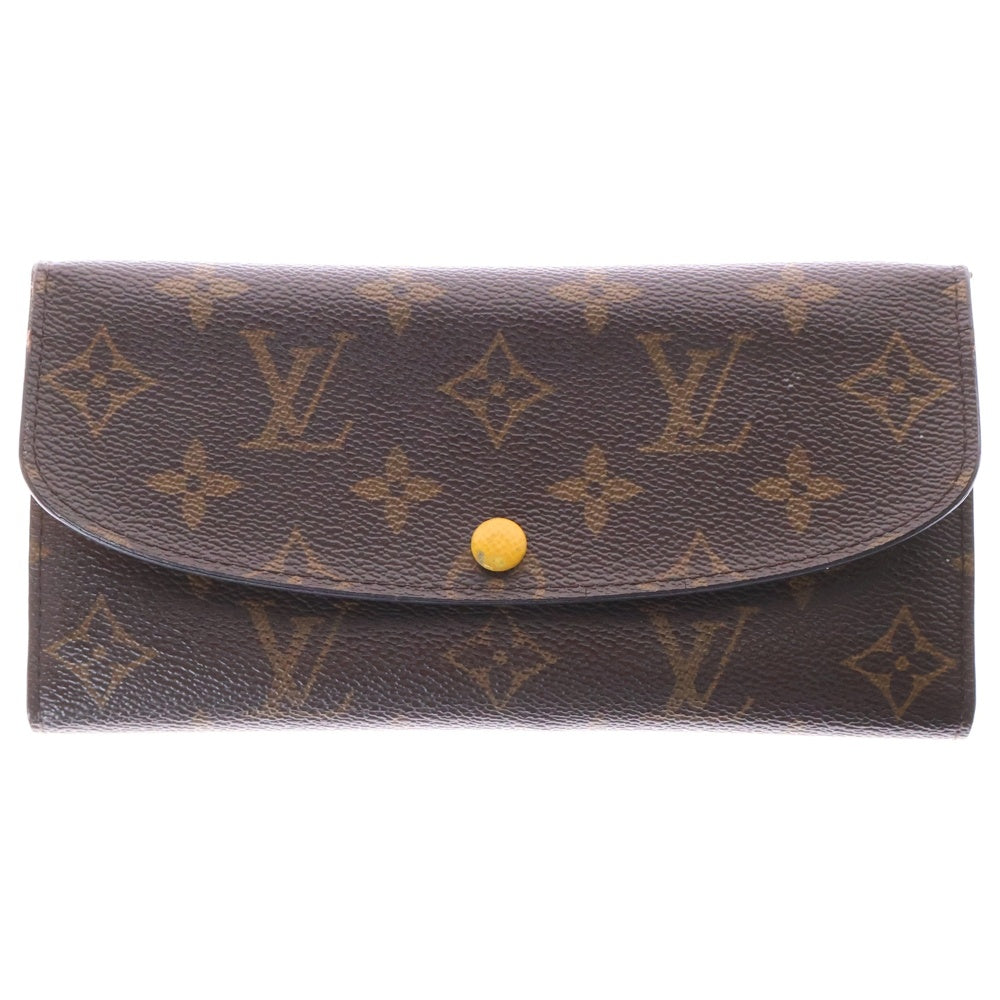 LOUIS VUITTON(ルイヴィトン) モノグラム ポルトフォイユ・エミリー サフラン ブラウン PVC M64301 長財布 ウォレット