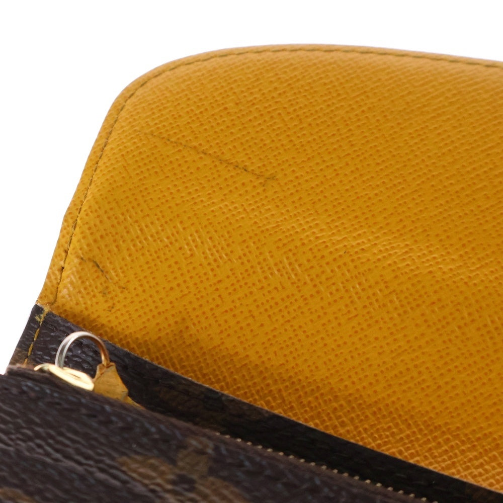 LOUIS VUITTON(ルイヴィトン) モノグラム ポルトフォイユ・エミリー サフラン ブラウン PVC M64301 長財布 ウォレット